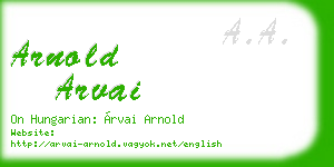 arnold arvai business card